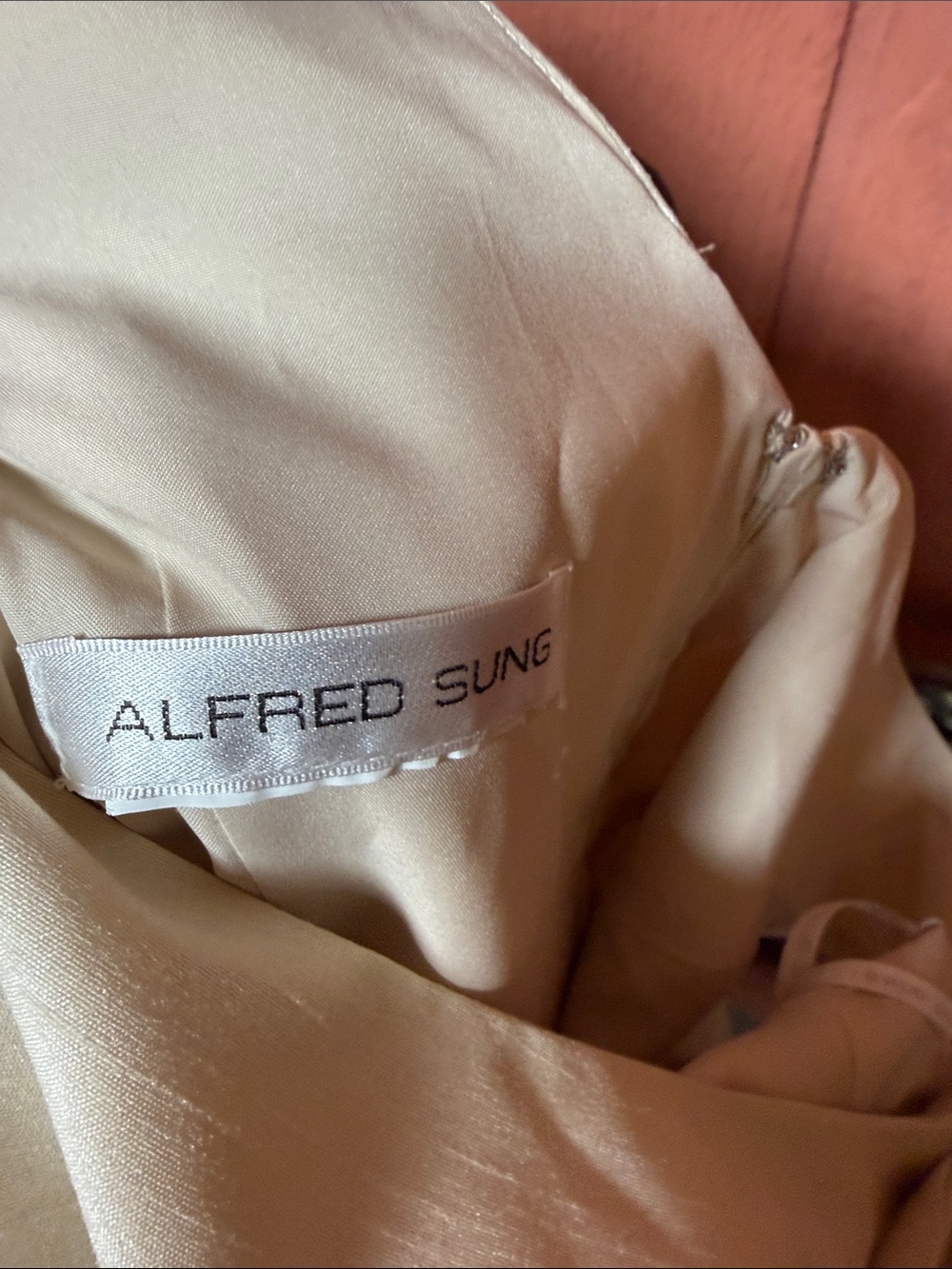 ALFRED SUNG Ivory Bow-Shoulder Fit-and-Flare Dress - Picture 2 of 8